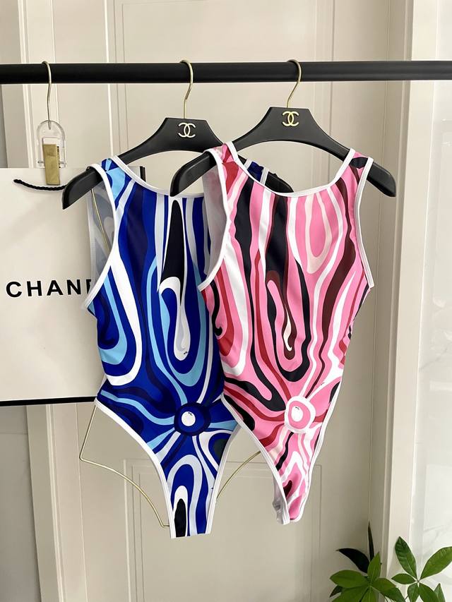 Pucci New Arrival One-Piece Swimsuit With Swimwear Scarf, 2-Piece Set, Elegant A