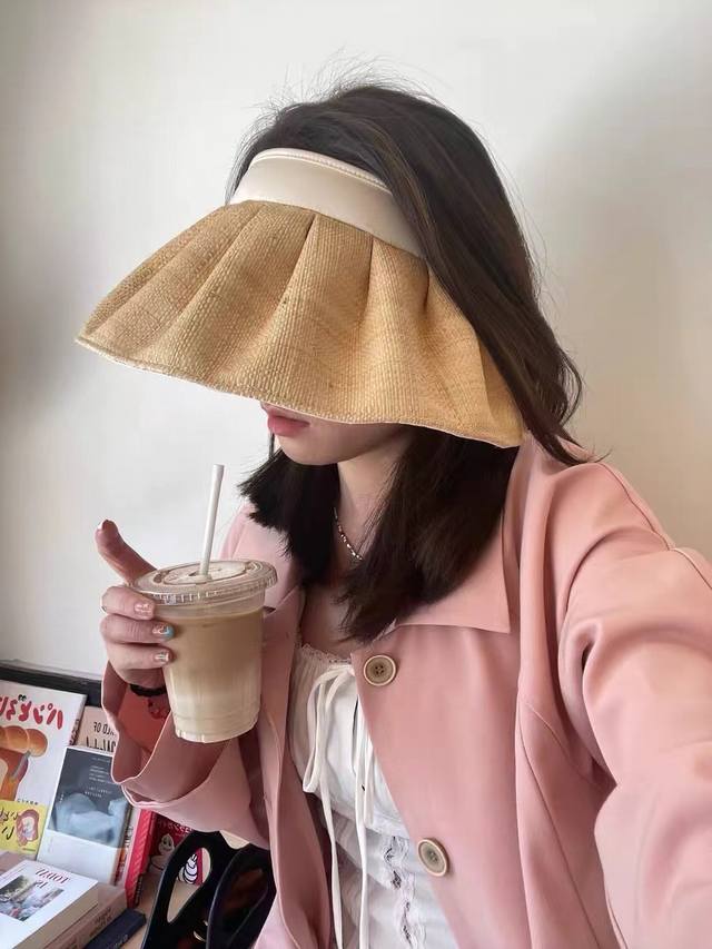 Louis Vuitton Baseball Cap, Straw Sun Hat, Shell-Shaped, Foldable, Uv-Blocking,