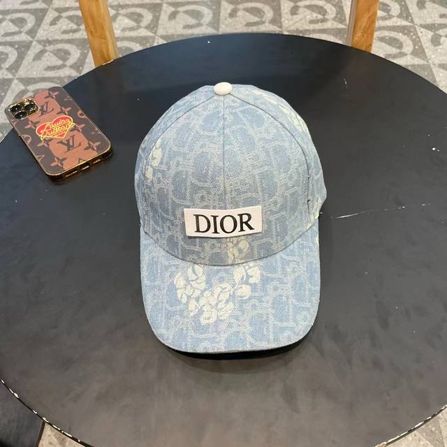 Dior Official Website New Release Classic Pattern D-Logo Baseball Cap, Washed La