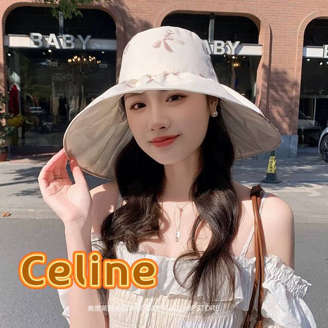 Celine 2025 New Fisherman's Hat For Women, Summer Wide-Brimmed Sun Hat, Uv Prote