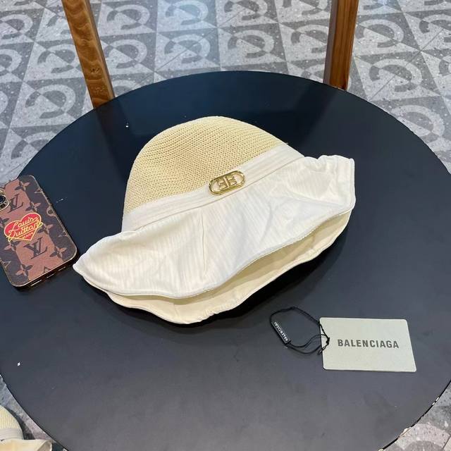 Balenciaga Parisian-Style Sun Hat For Women, Summer, Wide-Brimmed, Uv-Resistant,