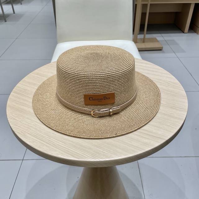 Chanel Fisherman's Hat With Leather Strap, Foldable Sun Hat, Made Of Fine Grass,
