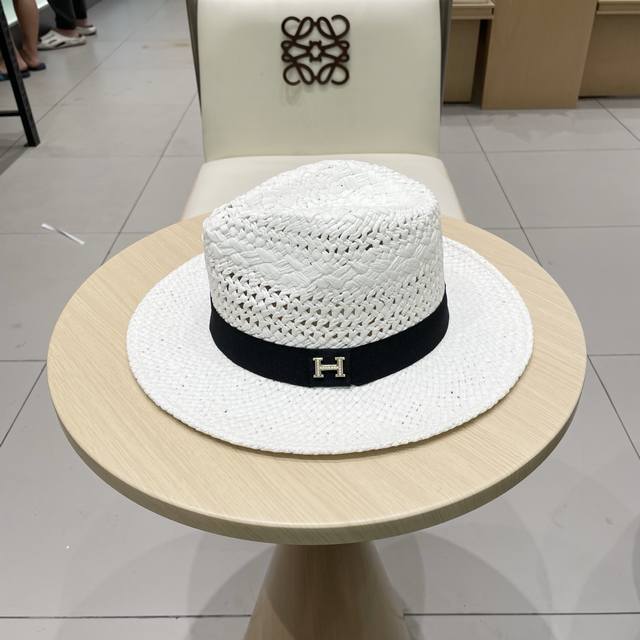 Herm S 2025 New Vintage Panama Small Ceremonial Hat, Travel Beach Vacation Sun H