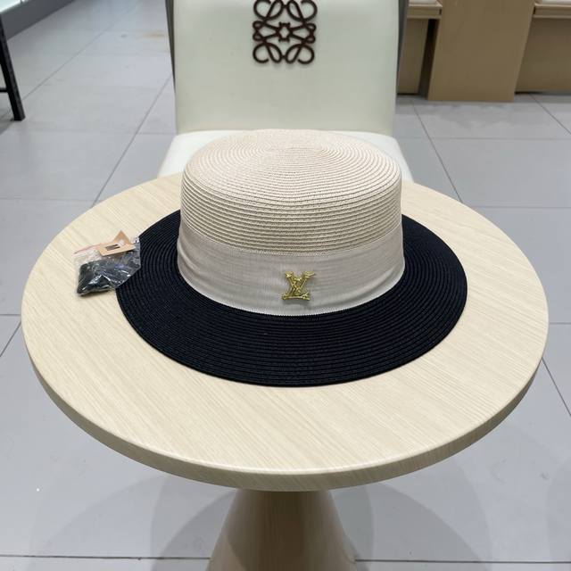 Louis Vuitton 2025 New Spring/Summer Straw Hat With Thin Braids, Women's Large B