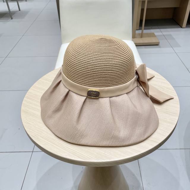 Celine Bow Fisherman's Hat New Spring/Summer Instagram Style Face-Slimming Wide-