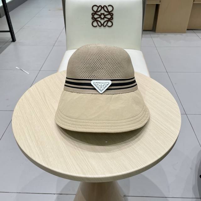 Prada Sun Protection Perforated 2025 Quick-Dry Breathable Sun Hat, New Style Fac