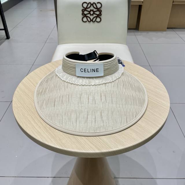 Celine New Arrival Open-Top Hairband Sun Hat, Adjustable, Head Circumference 57C