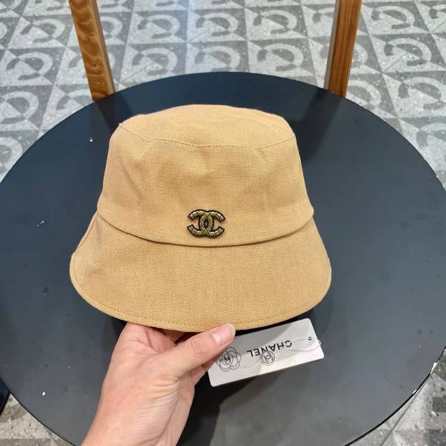 Chanel Spring/Summer Hemp Fisherman's Hat With Large Bow, Luxurious And Elegant,
