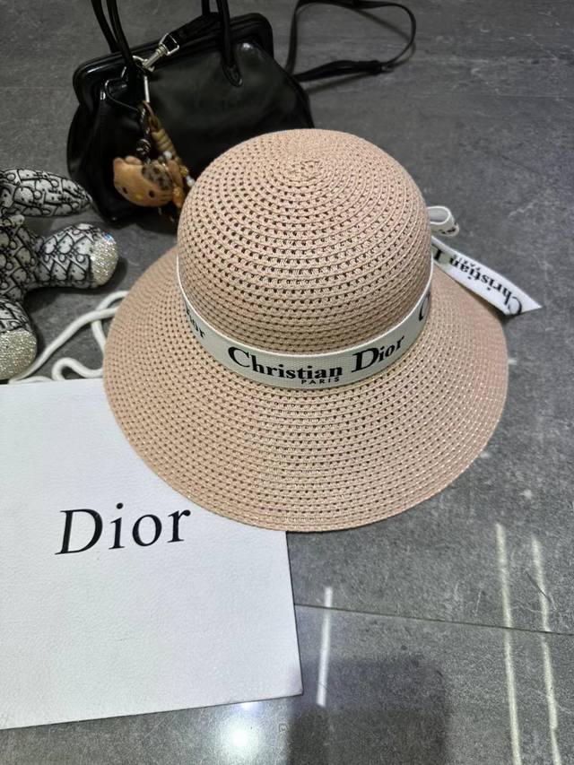 Run Quantity Dior ~ Elegant Pp Straw Sun Hat, Sweet Style, Delicate Hat Shape, P