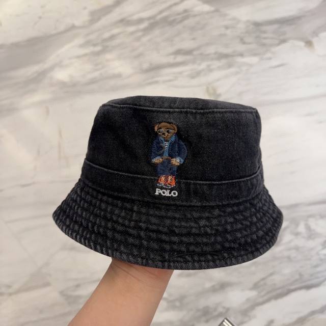 Paul Polo Classic Embroidered Denim Fisherman's Hat, Sun Hat, 4D Embroidery, Met