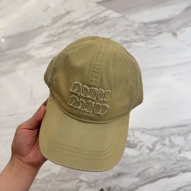 Miu Miu Official Washed Gradient Baseball Cap, Adjustable Head Circumference