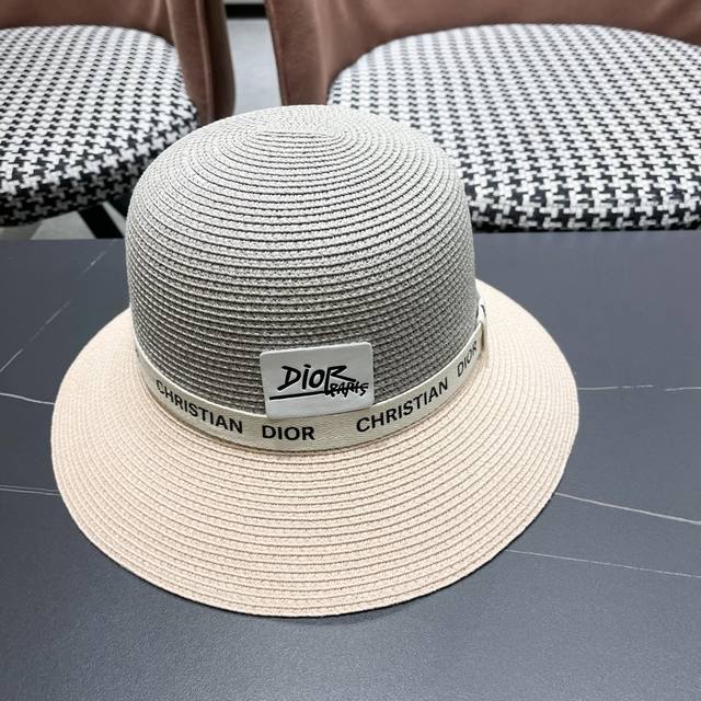 Dior 2025 New Resort-Style Bowl Hat, Straw Hat, New Straw Hat For Streetwear And
