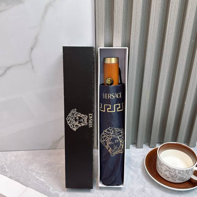 Versace Three-Fold Uv-Protective Sun And Rain Umbrella 2570 Summer New Model Ful