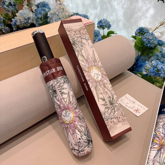 Dior Three-Fold Automatic Folding Umbrella Fashionable Oem Quality, Exquisite De
