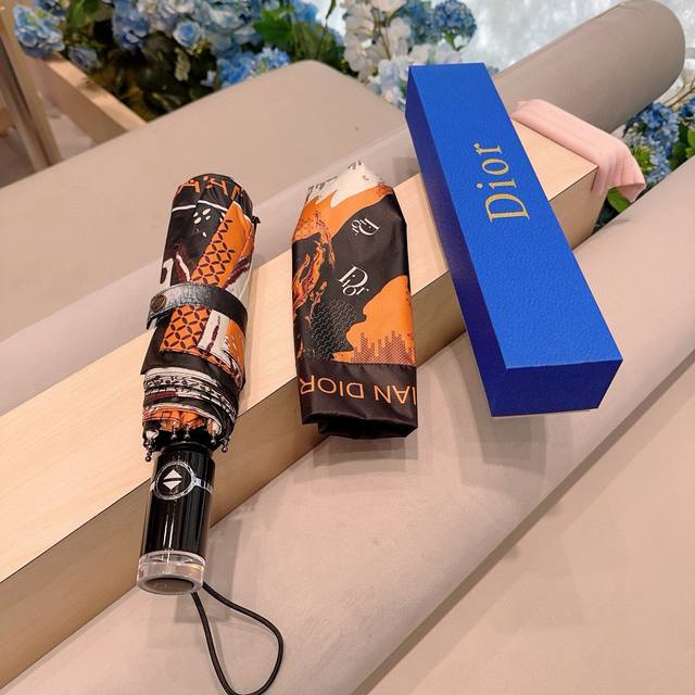 Dior Three-Fold Automatic Folding Umbrella Fashionable Oem-Grade Quality, Exquis