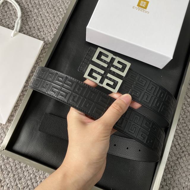 Givenchy 40Mm Wide Imported Calfskin, Top-Grain Leather, Paired With Original Pa