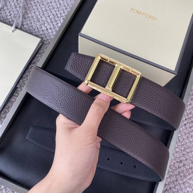 Tom Ford. New Arrival High-End Double-Sided Calfskin, Minimalist Business Men's