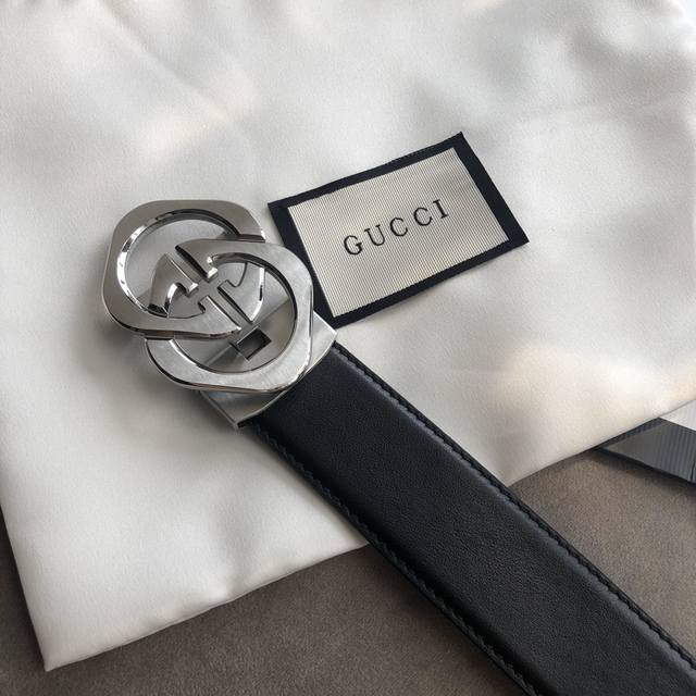 Automatic Hole-Free Belt Gucci 3.5Cm Men's Elegant Double G Diamond-Shaped Autom