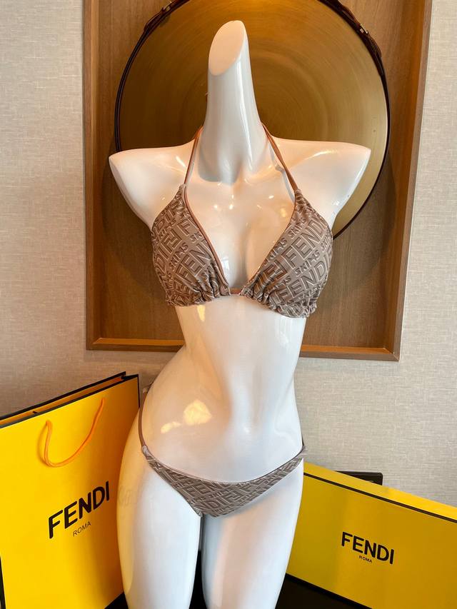 Fendi New Skims Collaboration Custom Double-Sided Bikini Swimsuit ~ Letter Logo