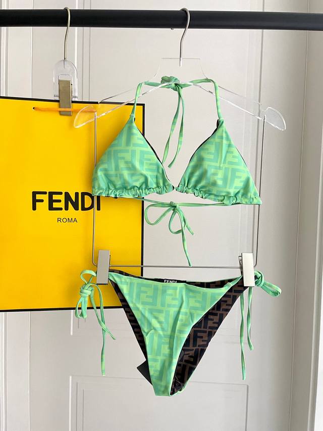 Double-Sided Reversible, With Built-In Bra Pads. Fendi New-Style Bikini Set Feat