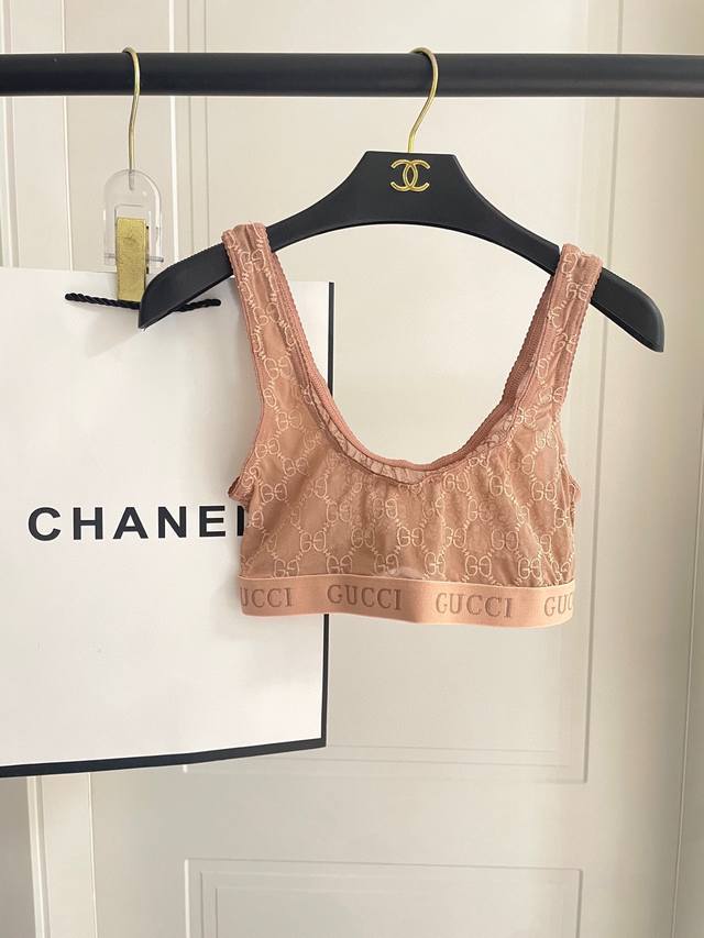 Gucci G-Letter Embroidered Mesh Sexy One-Piece Swimsuit Semi-Transparent Design