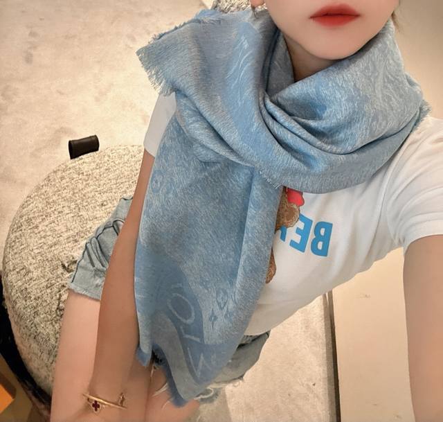 L V New Shawl, Reminiscent Of Beloved Denim Jeans After Years Of Wear, Featuring