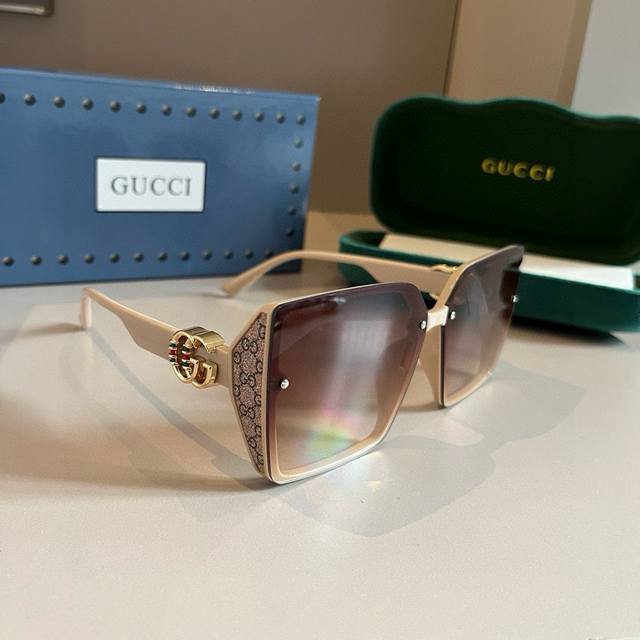 Gucci*24 New Arrival Sunglasses With Double G Logo, Fashionable And Versatile Si