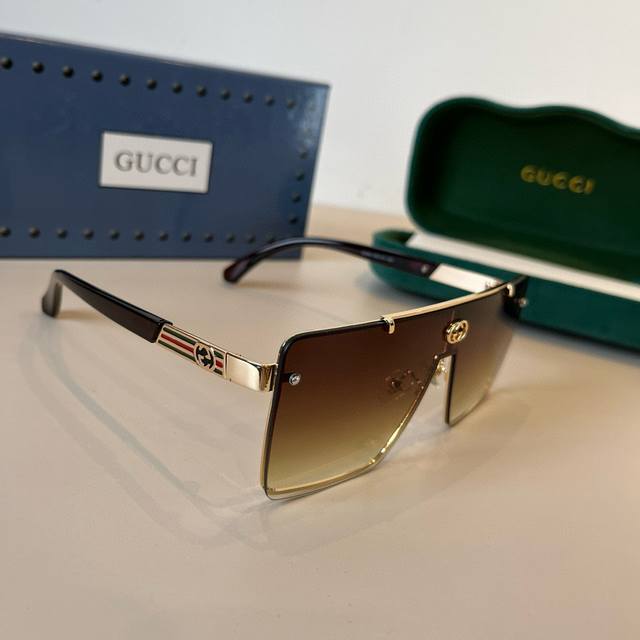 Gucci Mastercrafted Polarized Sunglasses, High-End, Trendy, Versatile Men's Sung