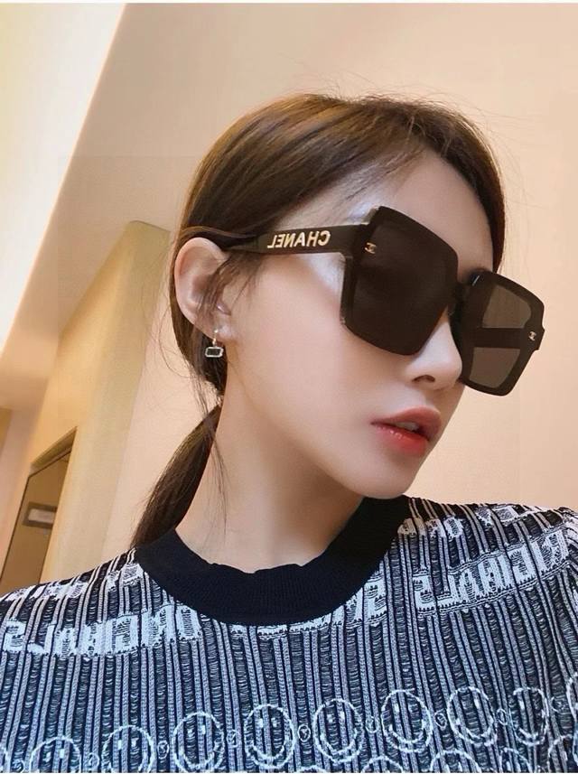 Chanel Oversized Sunglasses Classic Square Frame Design, Flattering For All Face