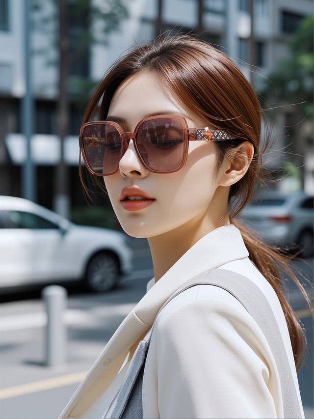 Lv Polarized Series Large-Frame Sunglasses Classic Square Frame Design, Flatteri