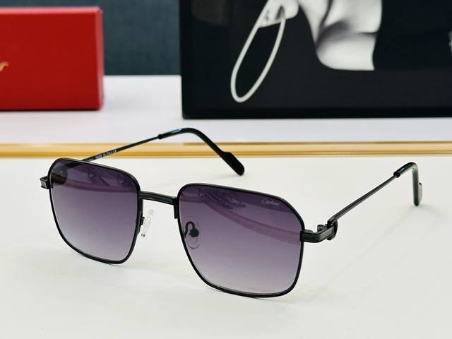 Original Cartier Classic Sunglasses Ct0519O Size: 56Mm 20-145 Electroplating Cra
