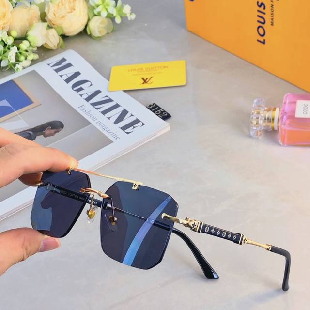 Louis Vuitton* Trendy And Versatile New Sunglasses With Uv Protection, Retro Fas