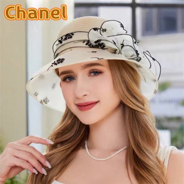 Chanel Chanel European And American Summer Women's Mesh Flower Bucket Hat, Fashi