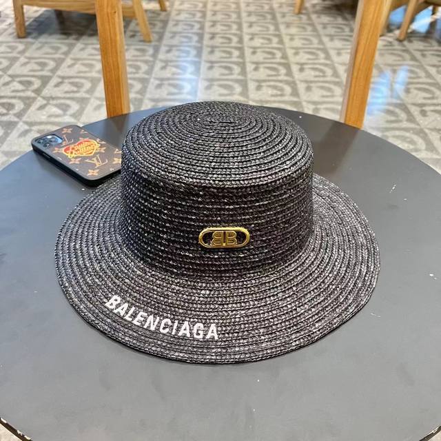 Balenciaga New Straw-Woven Straw Hat, Trendy And Popular, Simple And Elegant Det