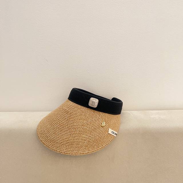 Special Dust Bag Included Celine 2025 New Arrival Dense Weave Casual Sun Hat Wit