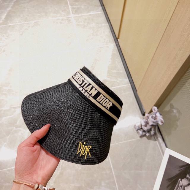 Special Dust Bag Dior 2025 Summer New Gold Thread Woven Strap Best-Selling Sun H