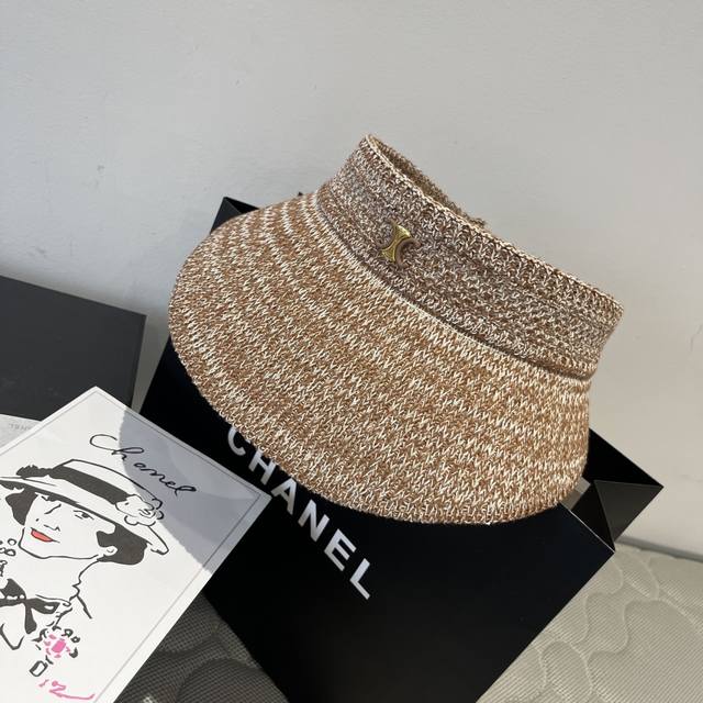 Celine New Knit Open-Top Sun Hat, Foldable, Convenient For Travel