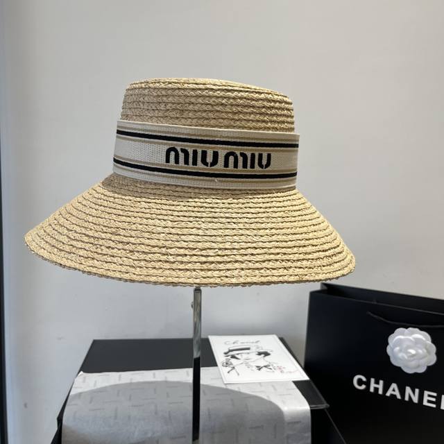 Miu Miu Raffia Straw Hat, Hand-Crocheted, Limited Edition, Head Circumference 57
