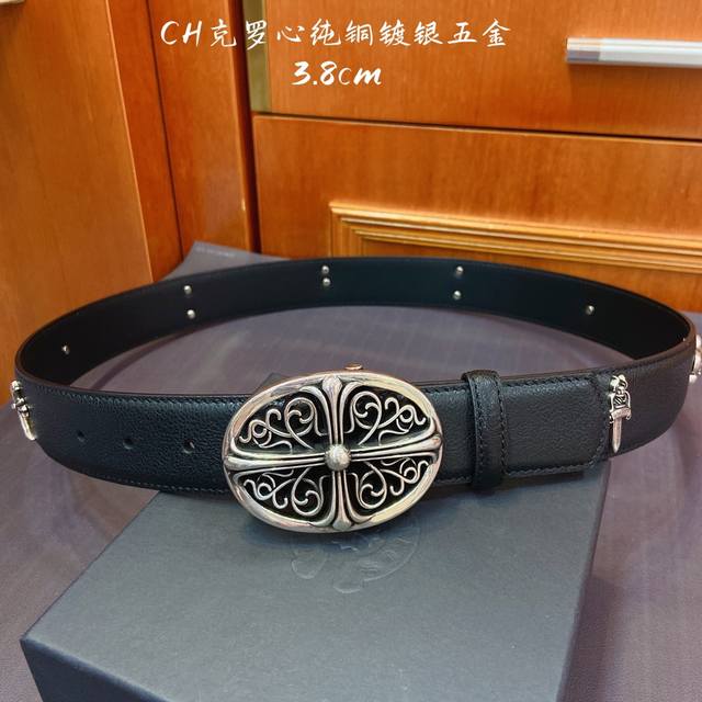 Croxin Detachable Design, 925 Silver-Plated Brass Hexagram Buckle, Imported Genu