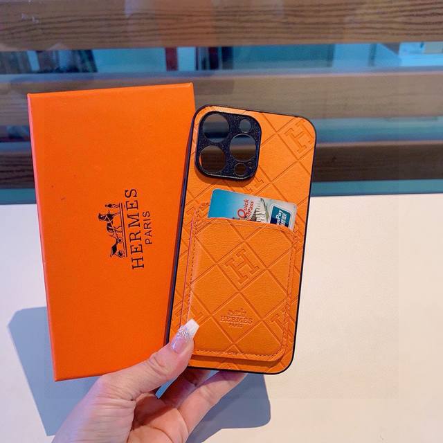 New Arrival: Herm S Embossed Full-Cover Phone Case, Herm S Card Holder Phone Cas