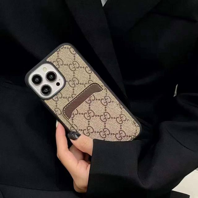 Gucci Classic Bestseller Monogram Phone Case With Card Slot And Full Coverage, C