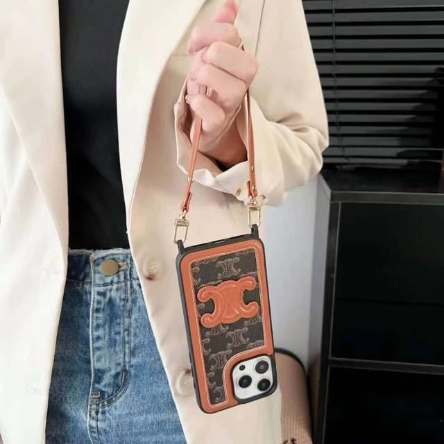 Celine Triumph Arch Phone Case With Wrist Strap And Handle Case Model: To Avoid
