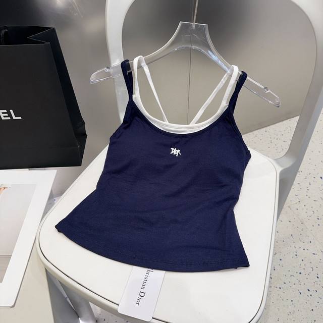 Dior Mini Tank Top With Built-In Cups, Perfect For Layering Or Wearing Alone. On