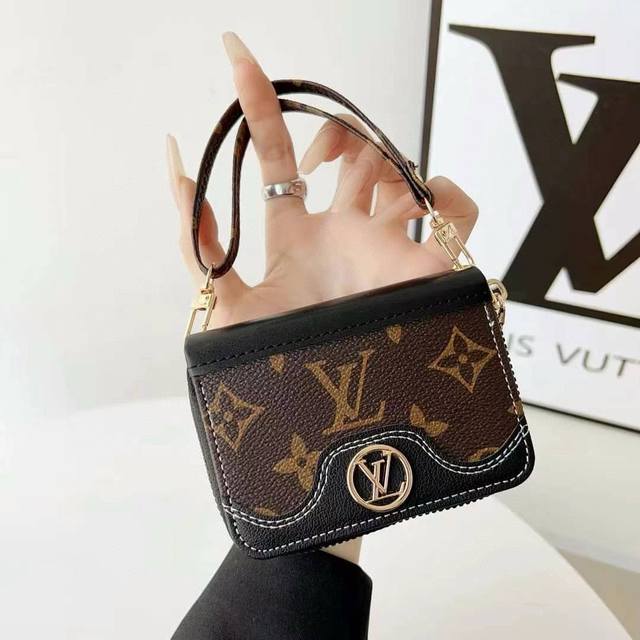 Lv Classic Vintage Denim Color-Blocked Card Holder, Wallet, Earphone Case, Can H