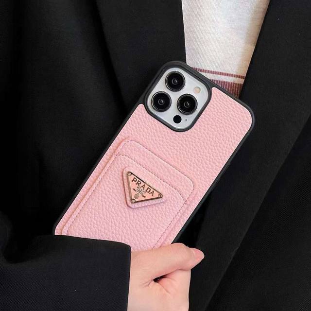 New Arrival Prada.Prada Card Holder Phone Case, Genuine Leather Texture With Pre