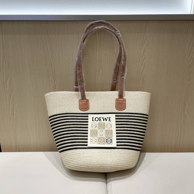 Lo*We New Ruiwei Woven Bag, Crossbody Straw Bag, Summer Travel Essential, Leathe