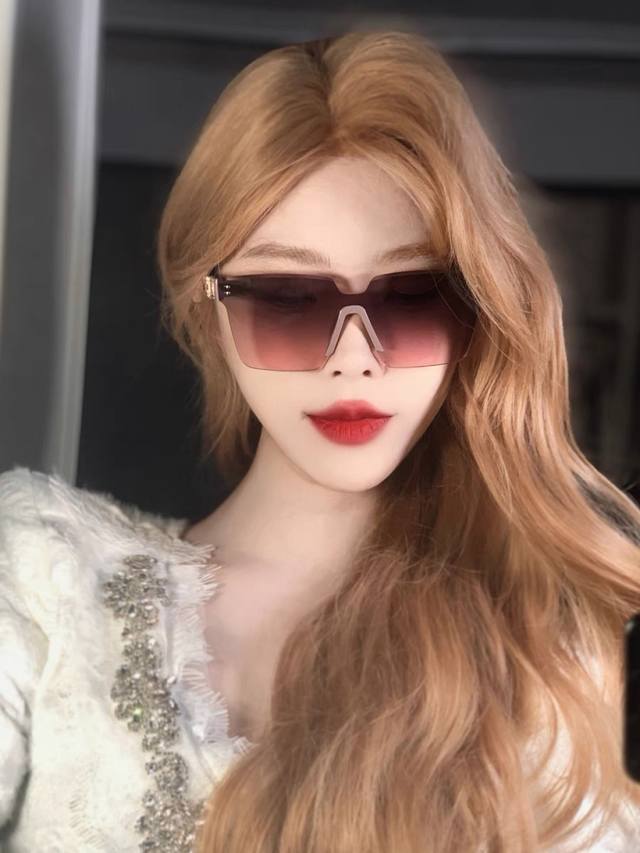 Herm S* Women's High-End Sunglasses, 2025 New Model, Frameless, Trendy Square-Ro