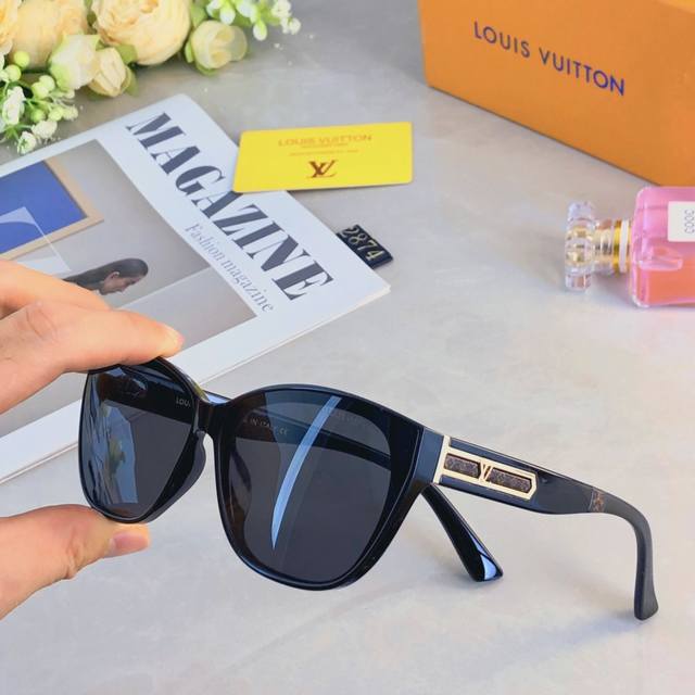 Louis Vuitton* European-Style French Cat-Eye Sunglasses For Women, Trendy Square