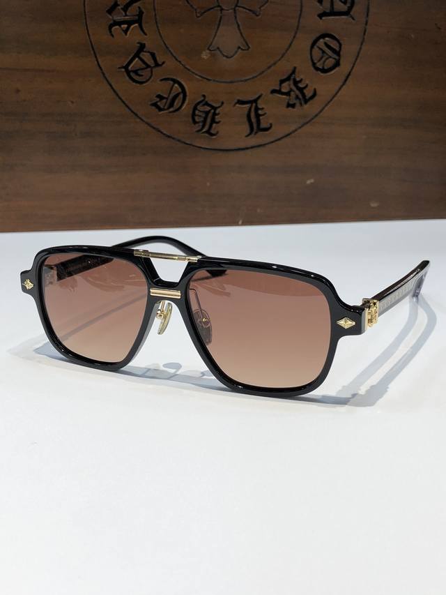 New Chrome Heart Sunglasses American Retro Double Bridge Chrome Heart Acetate La