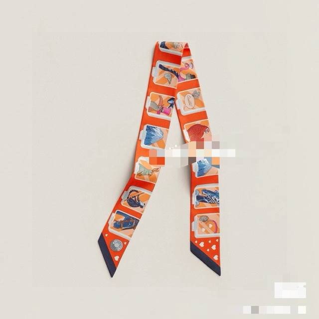 H New Silk Scarf, Herm S Story 100% Heavyweight Silk Twill, Herm S Hair Tie, Dou
